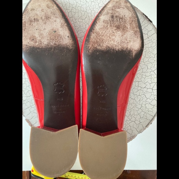 Cole Hann Patten Leather Square Healed Red Pump. - Picture 5 of 9